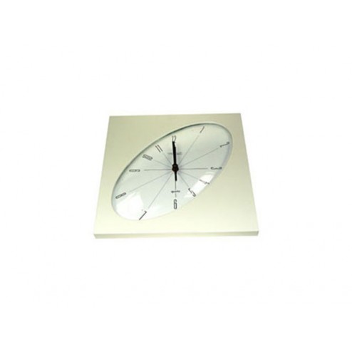 Reloj Cocina Cuadrado Esfera Oval Beig-27x27