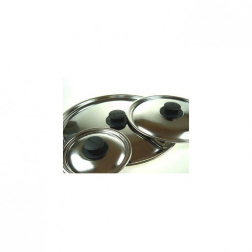 Tapa Acero Inox Pomo Baquelita 12 cm