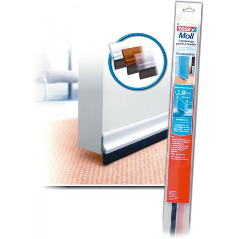 Burlete Bajo Puerta Pvc con Cepillo Adhesivo 1 Mx37mm Marron Tesamoll