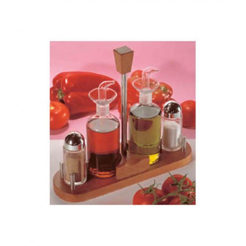 Vinagrera Antig Base Madera Jg 67Jzeusn 4Pz