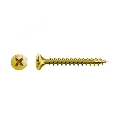 Tirafondo Madera Cabeza Plana Pozi Bicromatado Spax 3x20 Paquete L 215 Uds