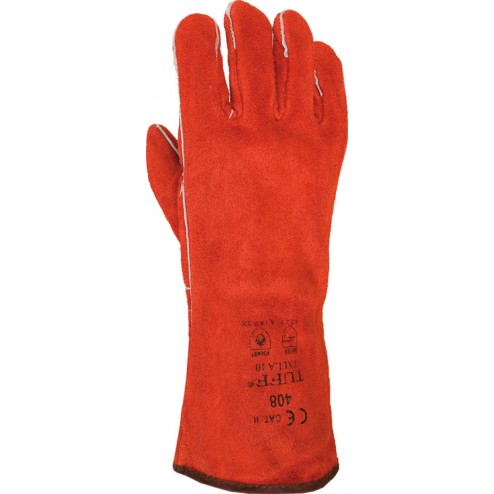 Guante de Serraje Rojo Para Soldador Juba Talla Unica