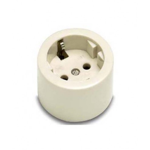 Base Enchufar Bipolar Tt.Lt 10-16A Famatel Blanco Porcelana