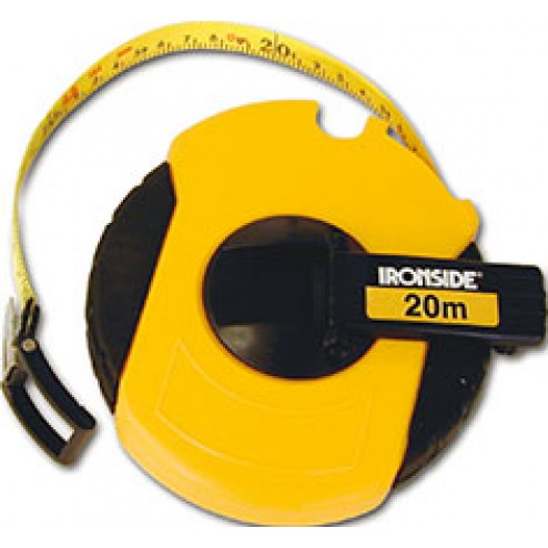 Cinta Metrica Fibra de Vidrio 15mm Ironside 20 M Estuche Bi Material con Manivela de Recogida