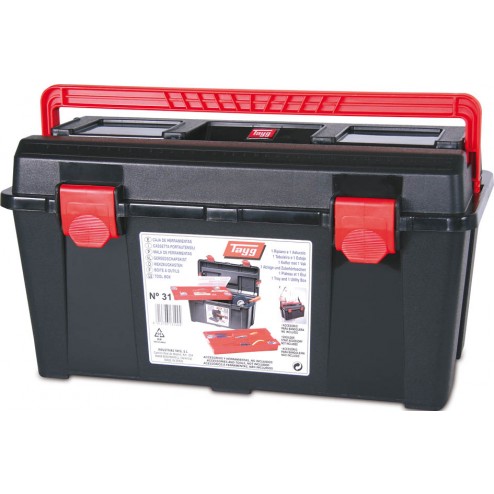 Caja Herramientas Polipropileno N 31 Gris Tayg 445x235x230mm 1 Bandeja 1 Estuche