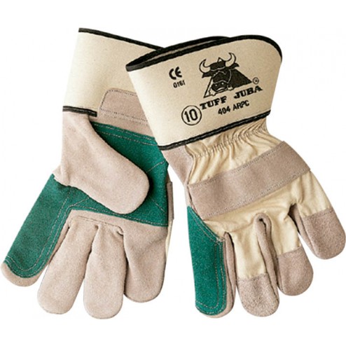Guante Americano Serraje Reforzado Extra Juba T 9 Gris/Verde 