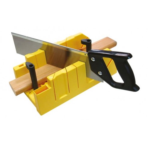 Caja Para Ingletes Plastica 300 X 130 Mm Stanley + Serrucho Costilla