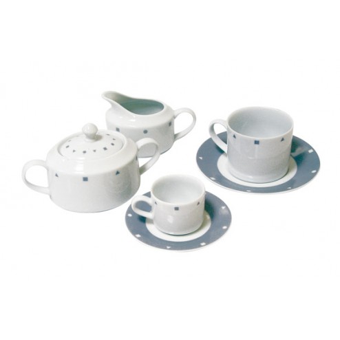 Azucarero Porcelana Decorado Gris Ii627