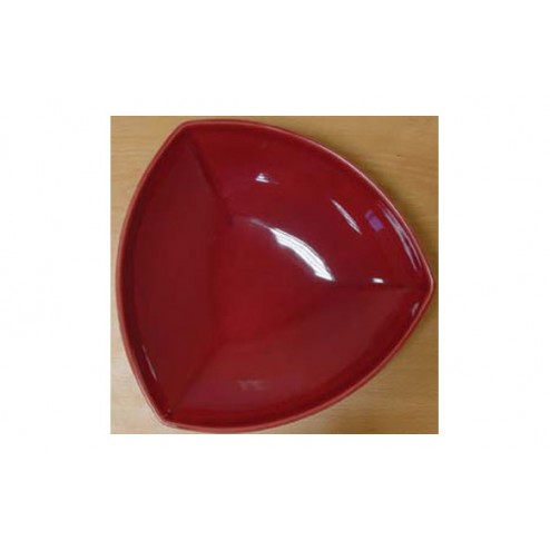 Plato Hondo Triangular Burdeos 23,7cm
