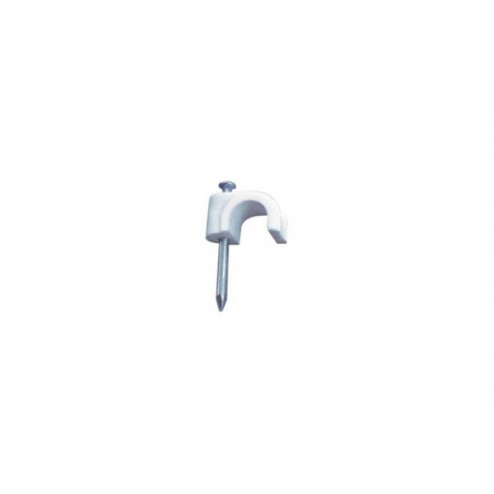 Grapa Plástico Cable Redondo Blanca 6 Uds Fer 10mm