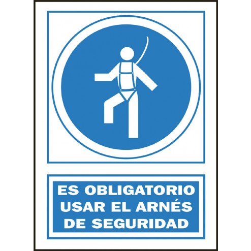 Señal Obligacion Catalan 297X210mm Obligatori L'Ús Del Arnes