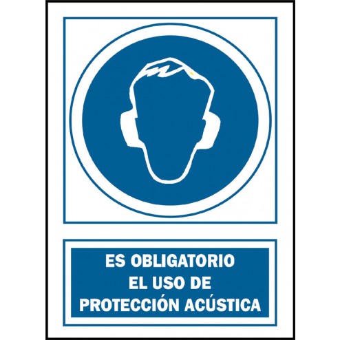 Señal Obligacion Catalan 297X210mm Proteccio Acustica