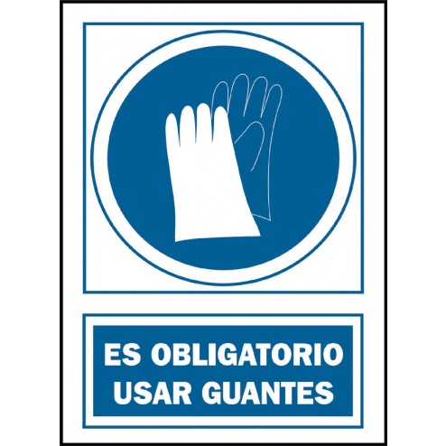 Señal Obligacion Castellano 297X210mm Guantes