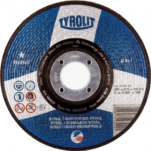 Disco Corte Acero/Inox Basic Tyrolit 230x3x22