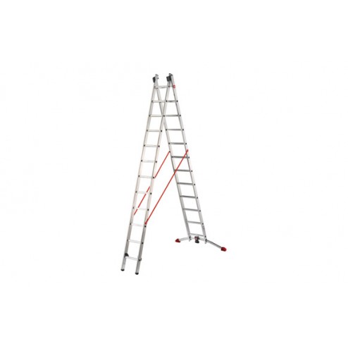 Escalera Aluminio Doble Combinada Hobbylot Hailo 2x9 Peldaños