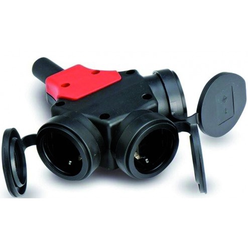 Adaptador Triple Tt 16A Goma Famatel Ip44