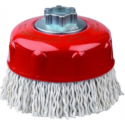 Cepillo Taza Pua Ondulada Plastificada M14 Jaz Diam. 100/0,20-0,35