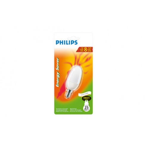 Lampara Ahorro Mini Vela Bl 8W E14 827