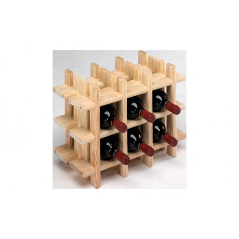 Botellero para 9 botellas de madera de pino macizo Astigarraga Rioja 32.5x43x22cm