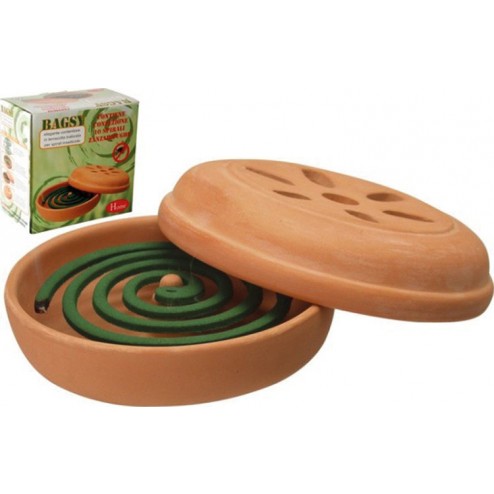 Quemador Espiral Incienso Antimosquitos Citronela Terracota+10 Espirales