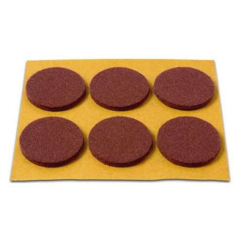 Deslizador de Fieltro Adhesivo Marron 6 Uds Brinox Diam.30mm 