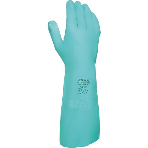 Guante Nitrilo Verde Flocado 0.8X330 Juba T 9 