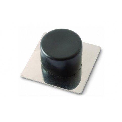 Tope de Puerta Adhesivo 2 Uds Brinox Acero Inox/Pvc Negro 