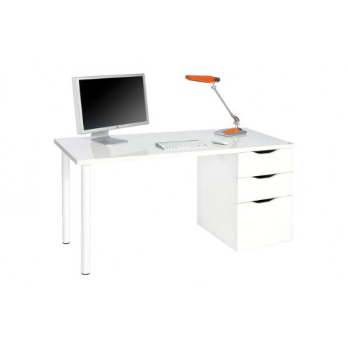 Mesa Ordenador Reversible Blanco Artik Forex 74x138x60 cm