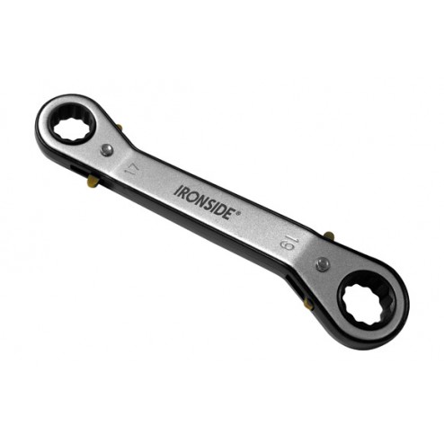 Llave Estrella de Carraca Acodada 8x9mm. Ironside Cromo Vanadio