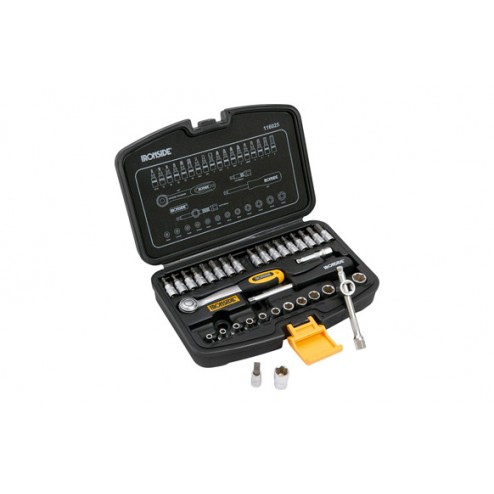 Maletin Profesional 35 Piezas 1/4" Cromo Vanadio Ironside Llave Ergonomica de 72 Dientes