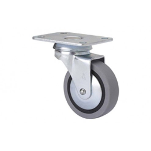 Rueda Mueble Auxiliar Giratoria Goma Pletina Alex 46X36 Diam.40mm