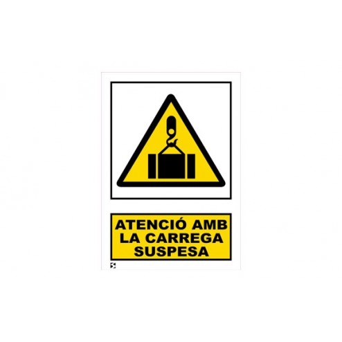 Señal Advertencia Catalan Serigrafia Mataro 297X210mm Carrega Suspesa
