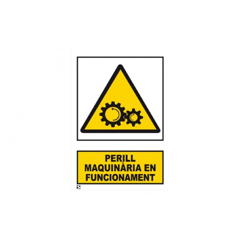 Señal Advertencia Catalan Serigrafia Mataro 297X210mm Máquinaria En Funcionament