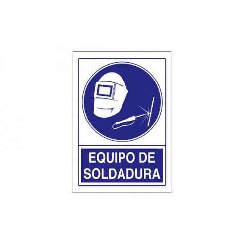 Señal Obligacion Castellano 297X210mm Equipo de Soldadura