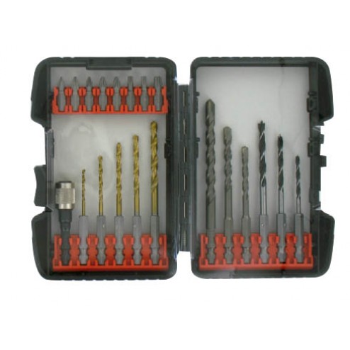 Brocas Mango Hexagonal + Puntas Juego 20 Piezas Tivoly T20