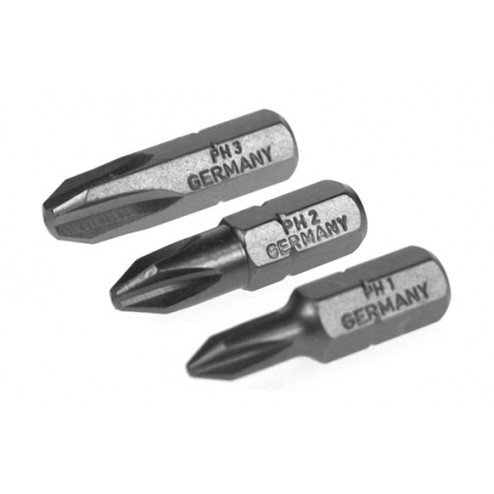 Punta Phillips Pro ( Ph 1 / 2 / 3 - 25mm. - Â¼" ) Ironside 3 Piezas