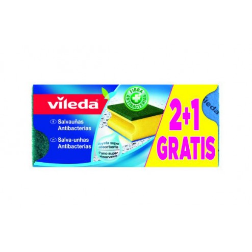 Estropajo Salvauñas Vileda 2+1