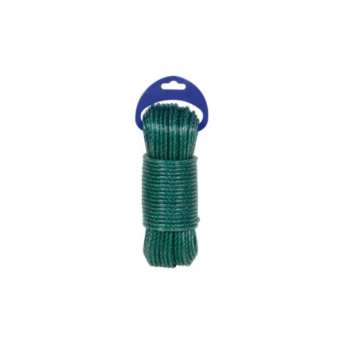 Cuerda Polietileno Cableada Plastificada 4 C Diam.5mm 25m Verde