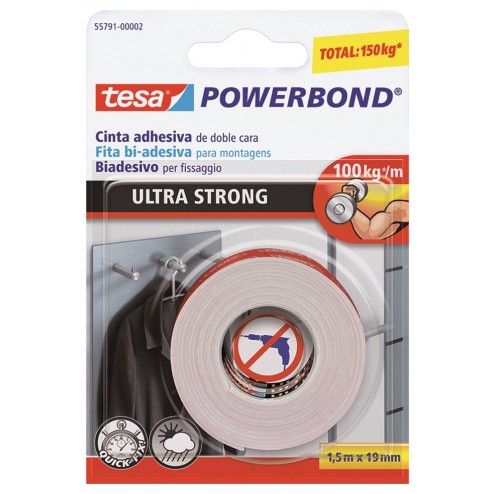 Cinta Doble Cara Powerbond Ultrastrong 19mmx1,5 M