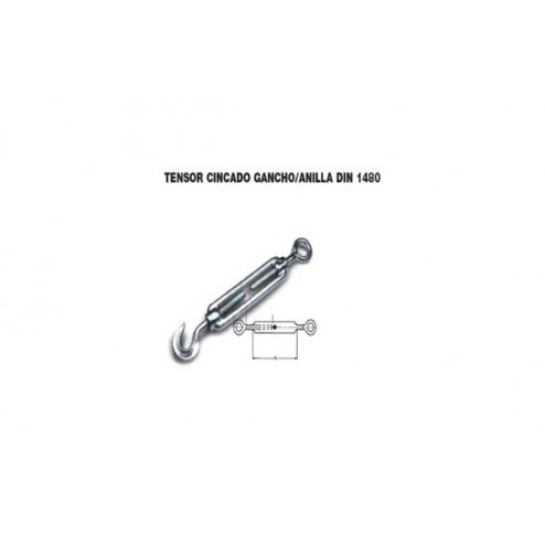 Tensor Gancho Anilla Din 1480 Cincado Uniqm 16-600 Kg