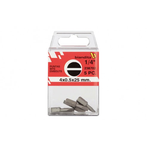 Punta Atornillar Boca Recta 1/4 (2 Uds) Bianditz 8x1,2x25mm