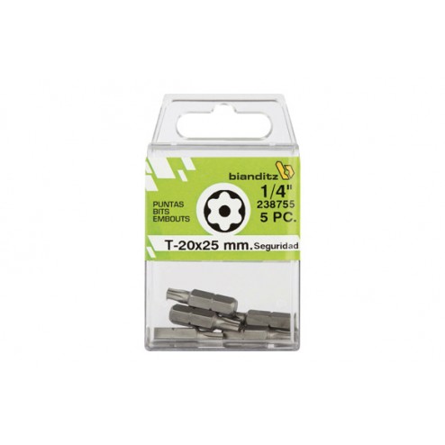 Punta Atornillar Torx Seguridad 1/4 (5 Uds) Bianditz 40x25mm