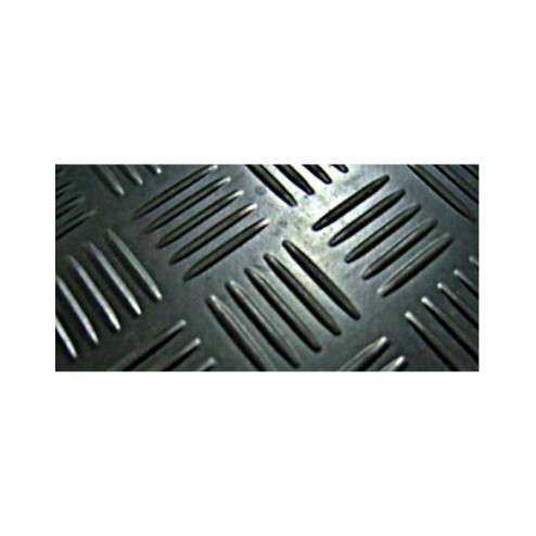 Pavimento Caucho Estribera Checker Negro Rollo de 10 M.x1,4 M. de Ancho