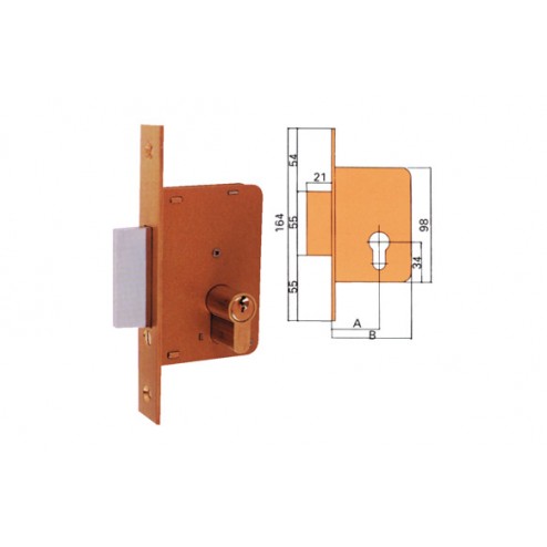 Cerradura Embutir Madera Llave Sola Ezcurra 4200-Cromo/98X35