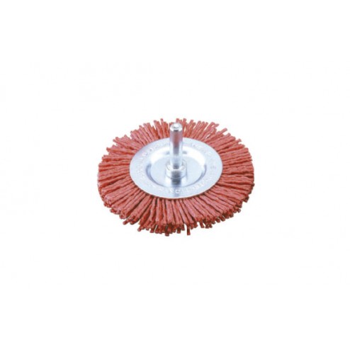 Cepillo Disco Nilon Abraslon Rojo Espiga 6mm Jaz Diam.75 Grano 80