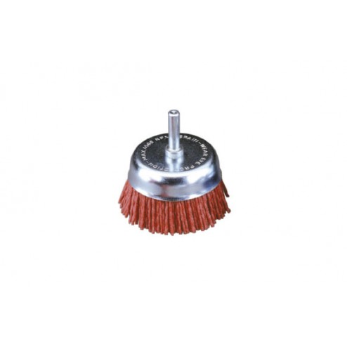 Cepillo Taza Nilon Abraslon Rojo Espiga 6mm Diam.50 Grano 80