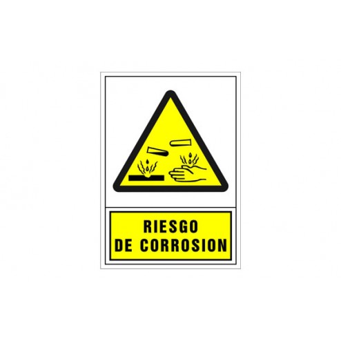 Señal Advertencia Castellano 345X245mm-Riesgo de Corrosion