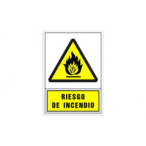 Señal Advertencia Castellano 345X245mm-Riesgo de Incendio