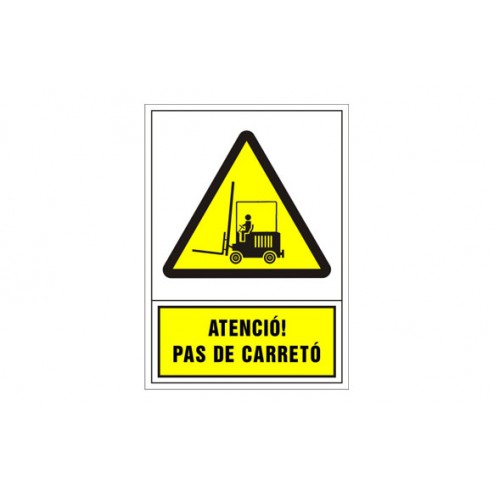 Señal Advertencia Catalan 490X345mm-Atencio Pas de Carreto