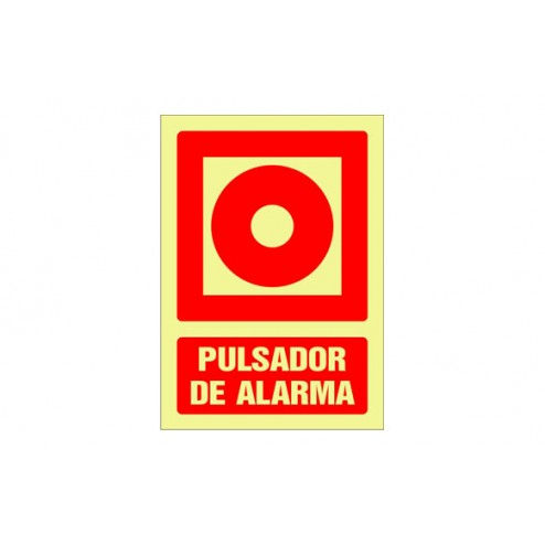 Señal Fotoluminiscente Contra Incendio Castellano 420X297mm-Pulsador Alarma